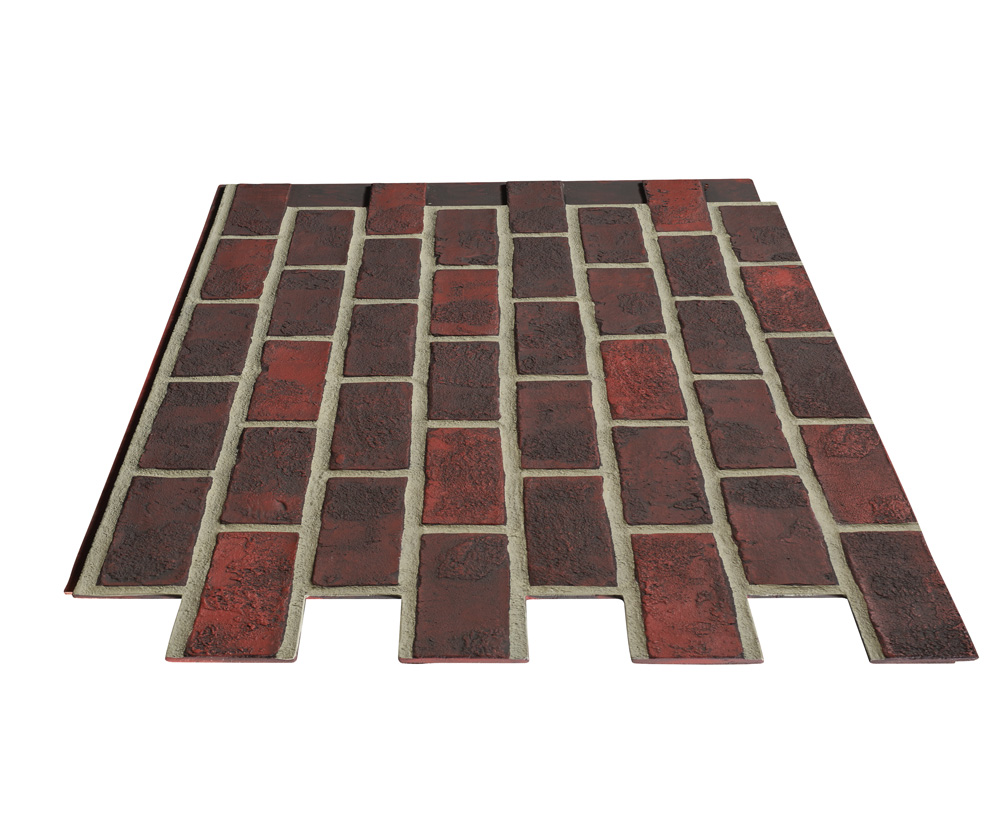 Rustic Brick Interlock - Dark Red Gray Grout